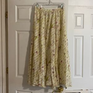 Silk John Paul Ricard yellow skirt-M